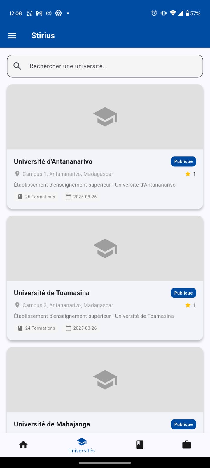 Liste des établissements